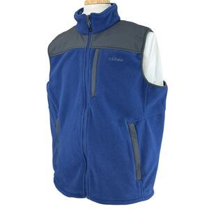 LL Bean Men’s XL Fleece Vest Blue Polartec Full Zip Outdoor Gorpcore Athleisure